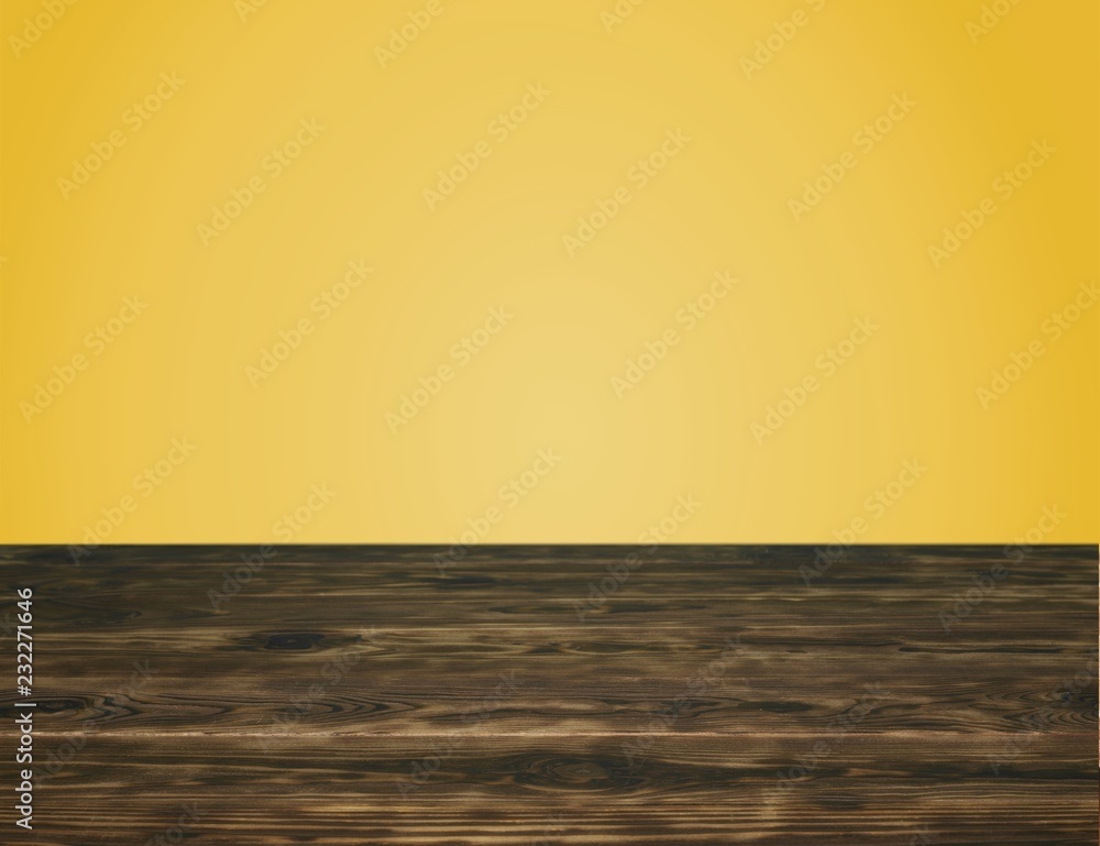 Empty wooden table on light background