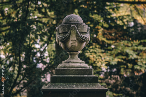 Old, ornate tombstone in the Old Cemetery of Ulm, Germany