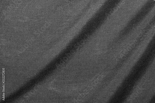 Closeup of beautiful wrinkle black fabric texture