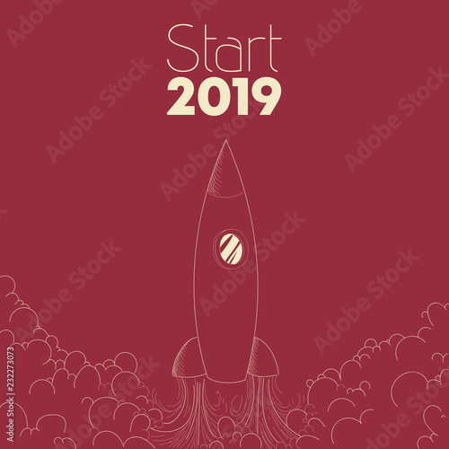 Karte Start 2019 Zeichnung auf gerastertem Untergrund