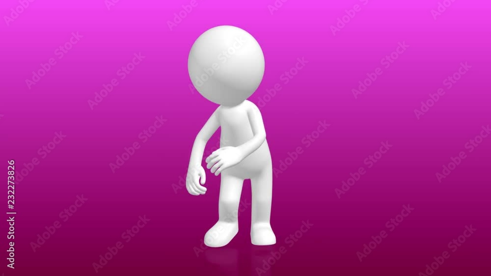 funny 3D Human character dancing the twist