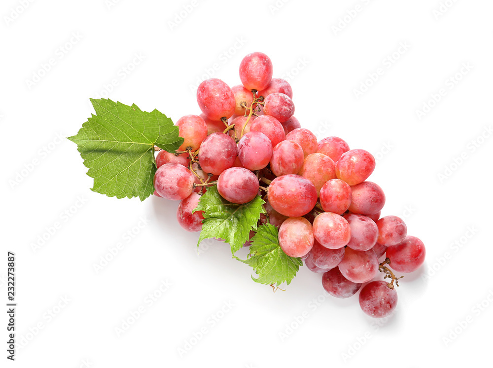 Fototapeta premium Ripe sweet grapes on white background