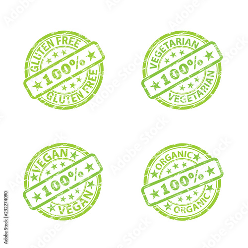 Green grunge imprint healthy signs