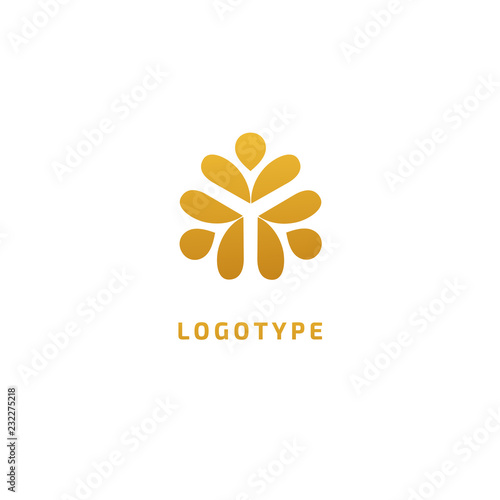 Vector luxury flower logo design. Ornate floral wedding sign. Modern simple premium design vector element. Emblem luxury beauty spa saloon, cosmetics, jewelry, flower shop, restaurant, garden.