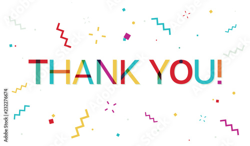 Thank You colorful banner with confetti