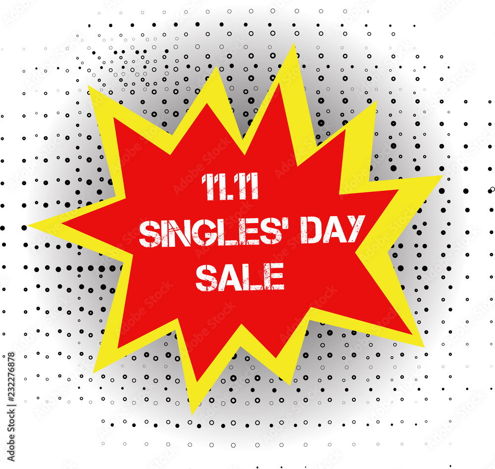 Logo for a single day sale in pop art style Logo for a single day sale in pop art style