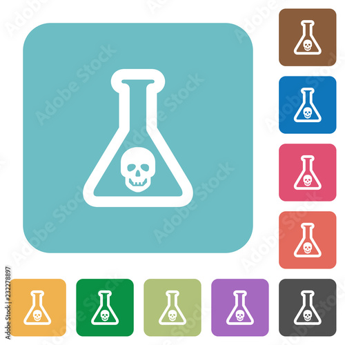Dangerous chemical experiment rounded square flat icons