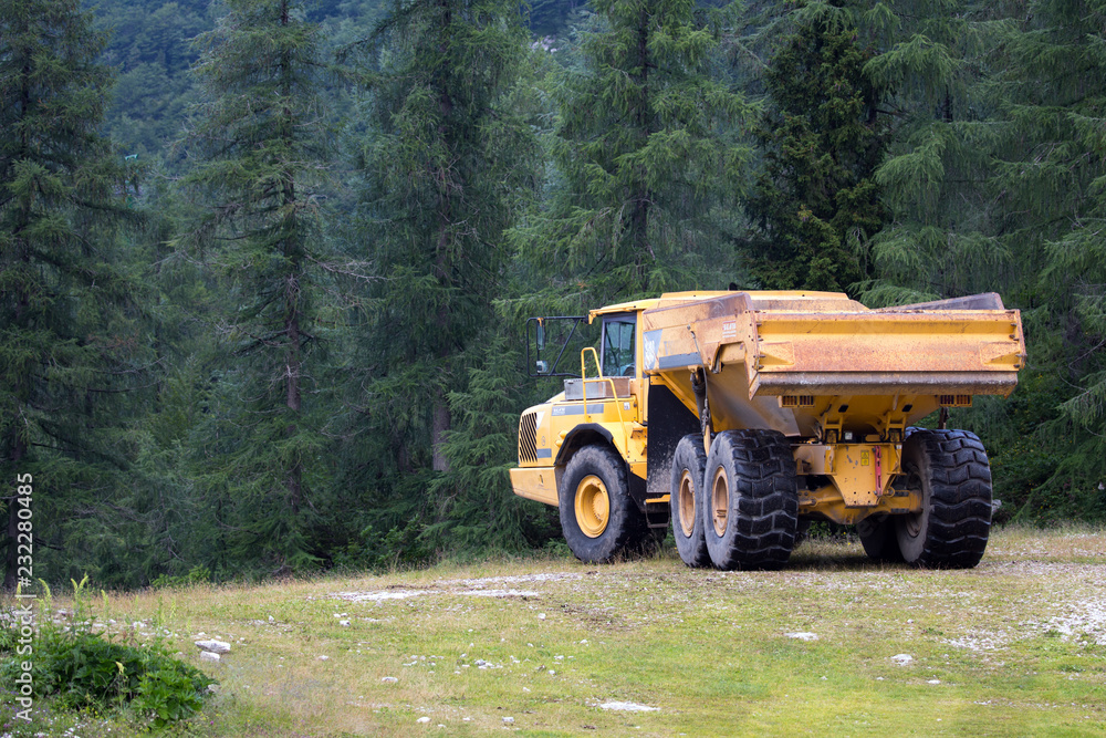 Giant yellow truck