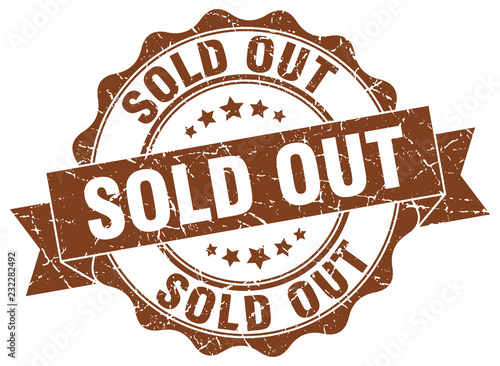 sold out stamp. sign. seal
