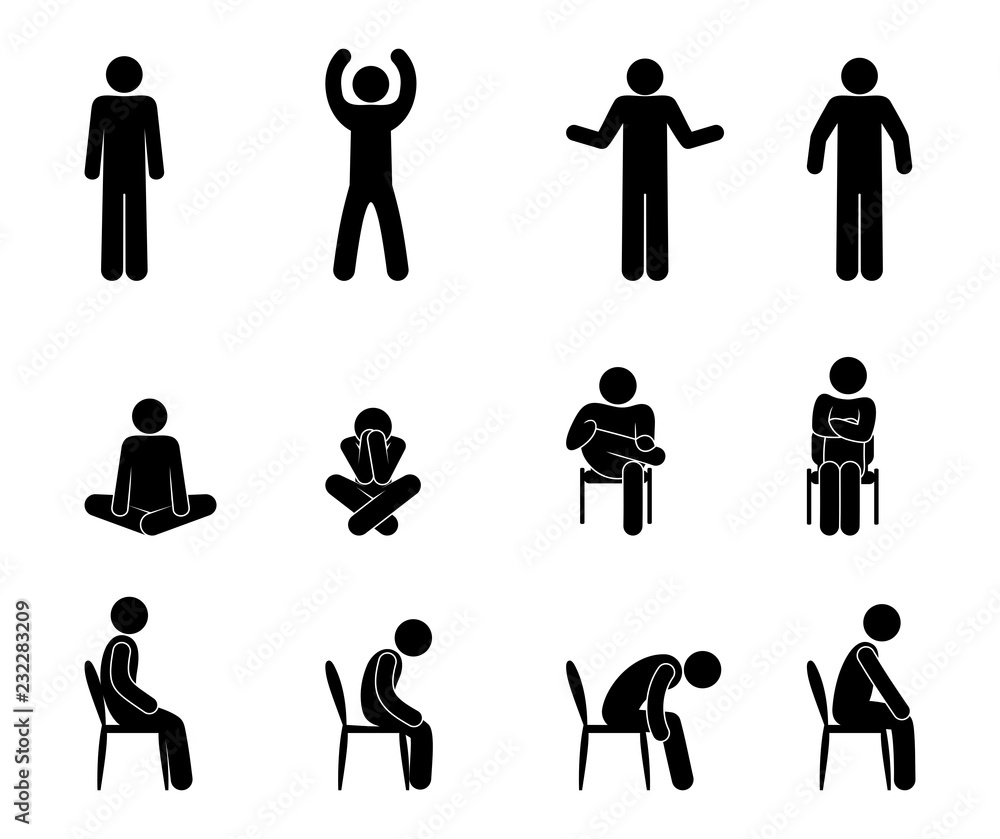 man icon, pictogram character set of people man icon, pictogram character set of people