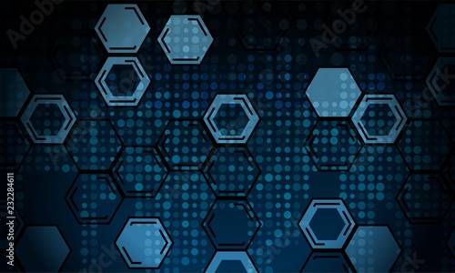 Abstract technological background from honeycombs and dots