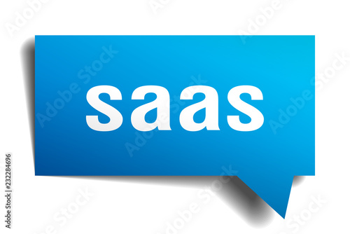 saas blue 3d speech bubble