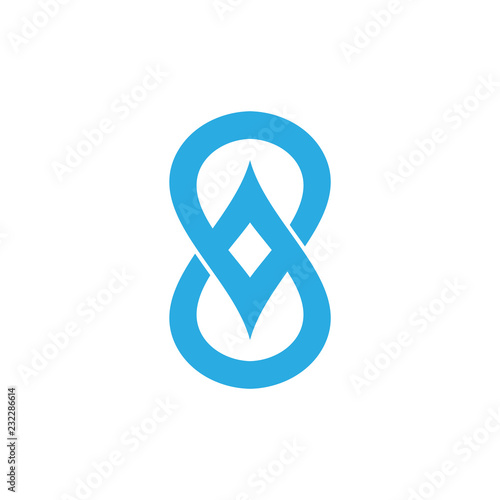 linked water drops symbol logo vector