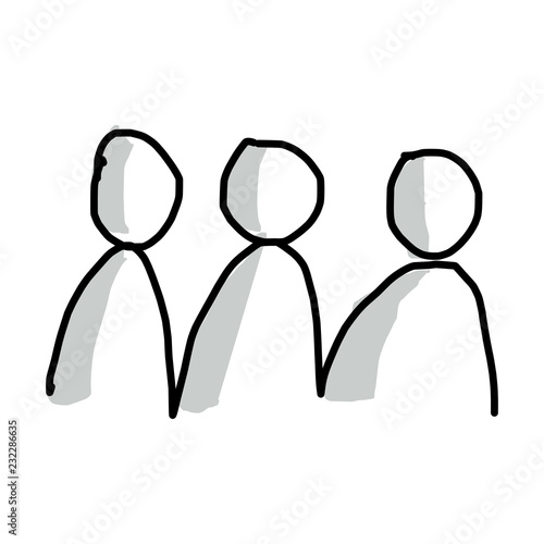 drei Menschen  Versammlung 