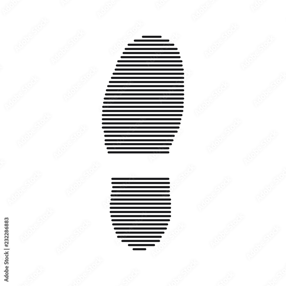 Footprint symbol black on white background from lines Footprint symbol black on white background from lines