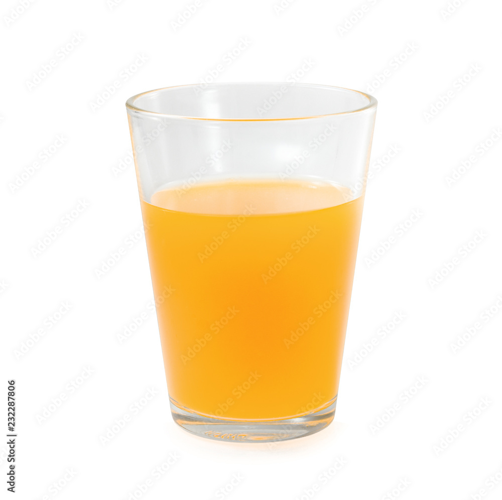 orange juice on white background. orange juice on white background.