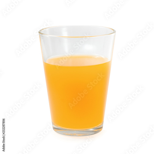 orange juice on white background.
