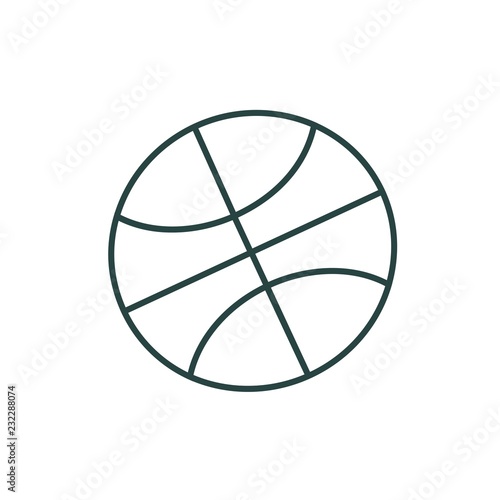 Line icon basketball ball isolated on white background. Vector illustration.