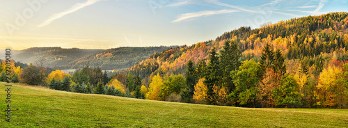 Obraz na płótnie Autumn Landscape Frankenwald Bavaria Germany w salonie