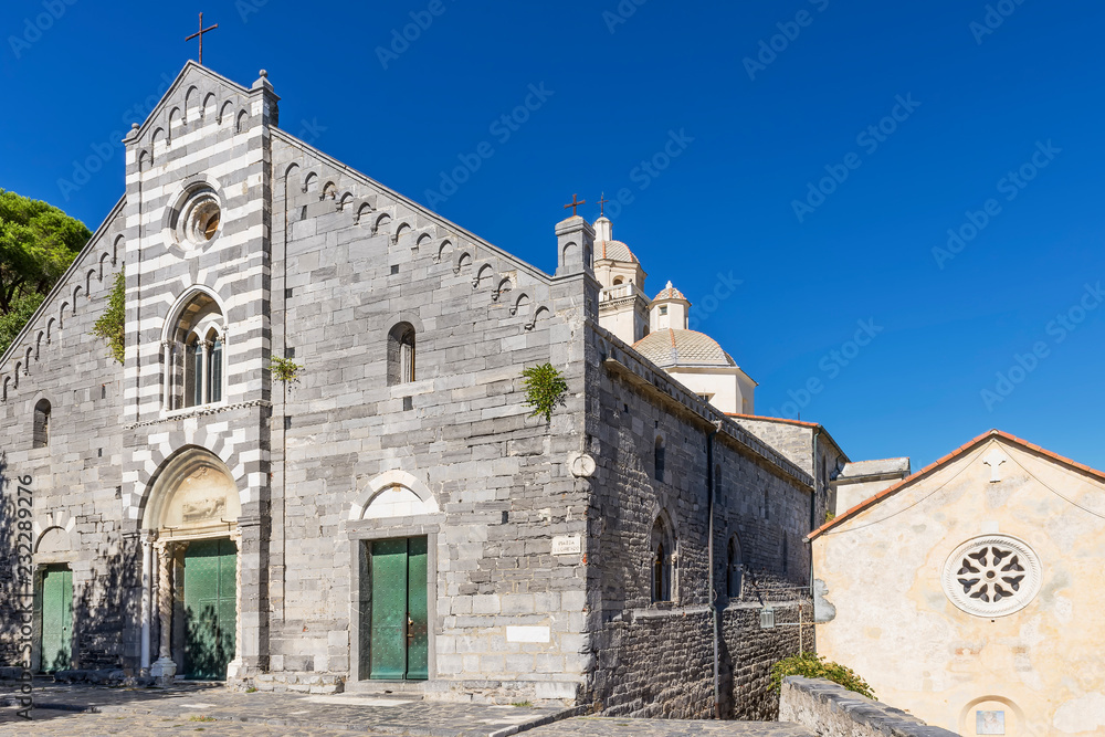 The Sanctuary of the White Madonna, formerly the parish church of San Lorenzo in Portovenere, Liguria, Italy