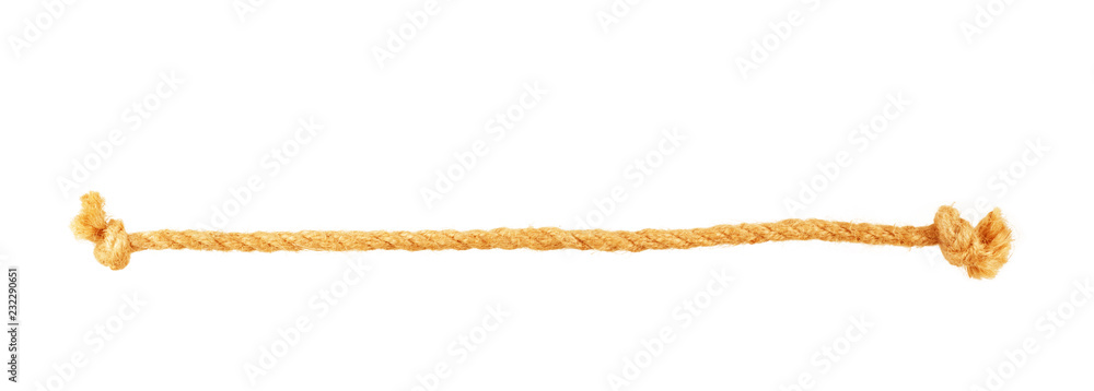 collection of various ropes string on white background. each one is shot separately
