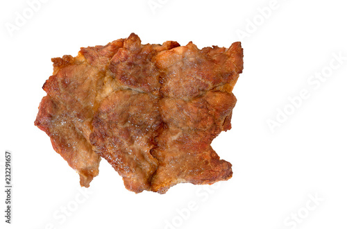 Fotomural Fried pork isolated on white background with clipping path