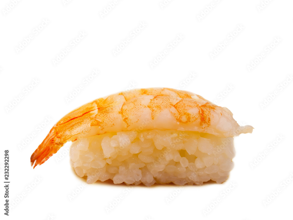 (Close Up) Shrimp sushi or Japanese ebi sushi set. (Close Up) Shrimp sushi or Japanese ebi sushi set.