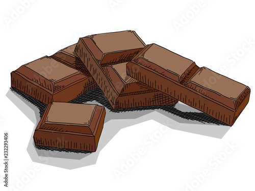 Vector illustration of drawing chocolate bars.