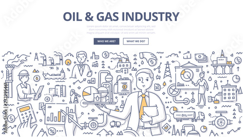 Oil & Gas Industry Doodle Concept