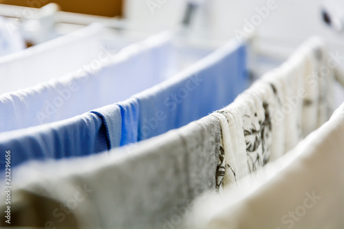 Fotografía Clothes left hanging to dry on a clotheshorse