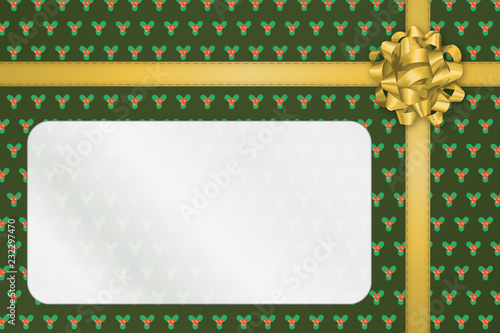 Goldene Schleife mit Freiraum - Stechpalmenmuster