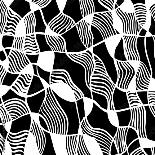 White and black grunge pattern. Background. Brush. Vector.