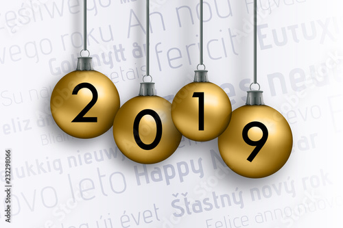 2019 - Kugeln - Neujahrswünsche in versch. Sprachen