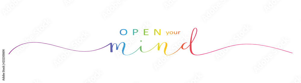 OPEN YOUR MIND brush calligraphy banner OPEN YOUR MIND brush calligraphy banner