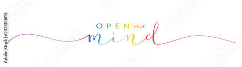 OPEN YOUR MIND brush calligraphy banner