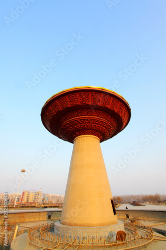 Great landmark building in a park on december 5, 2013, fucheng, hebei province, China. photo