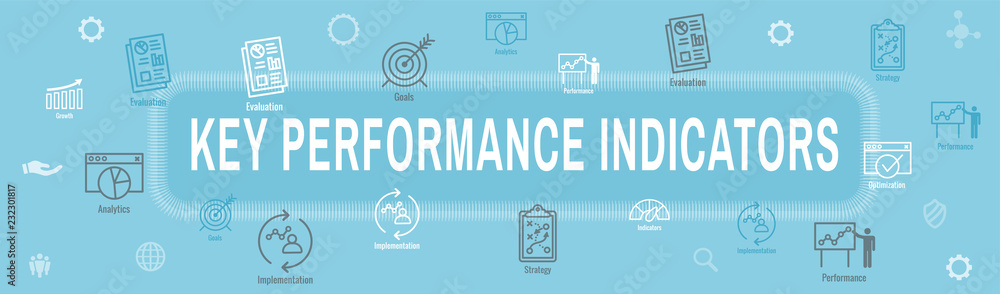 KPI - Key Performance Indicators Web Header Banner and Icon set Stock ...