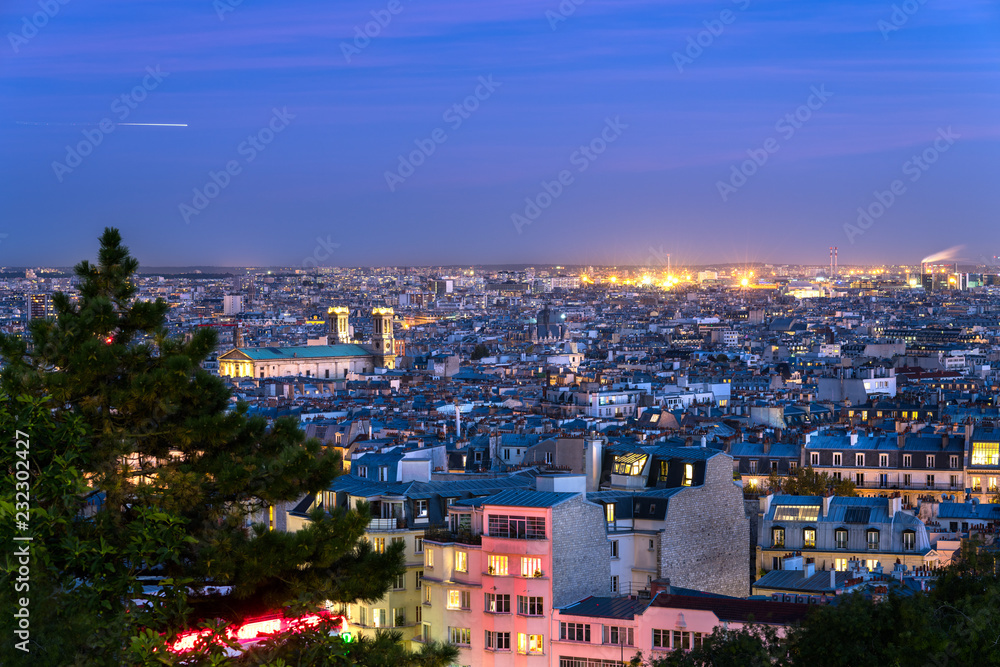 Naklejka premium Paris, at night