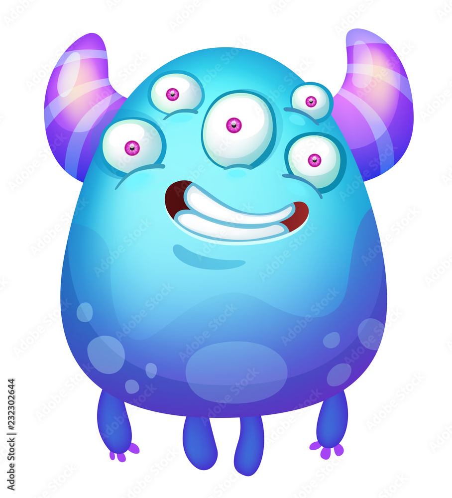 Naklejka premium Cute Funny Monster