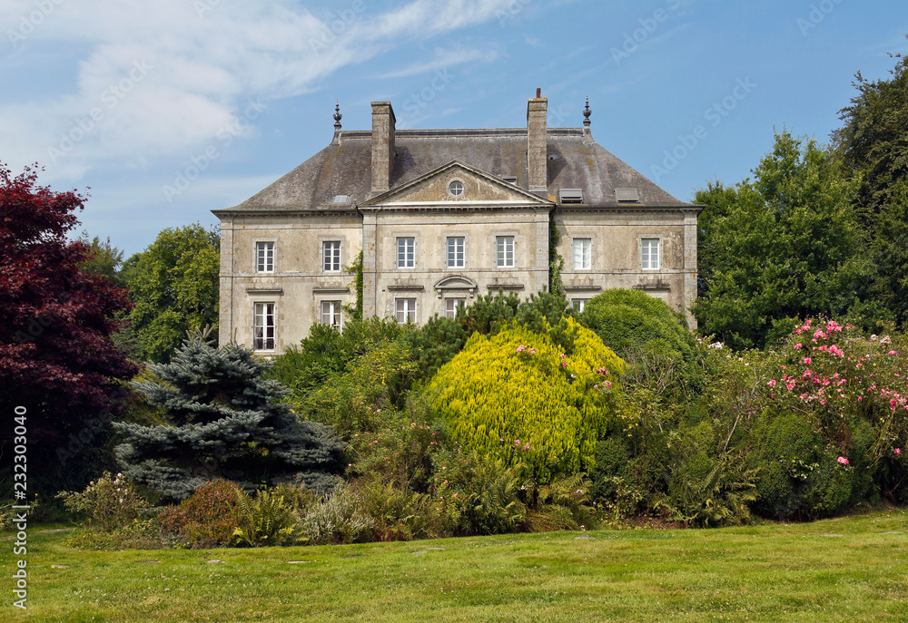 Castle of the Foltiere in Botanical Park of Upper Brittany
