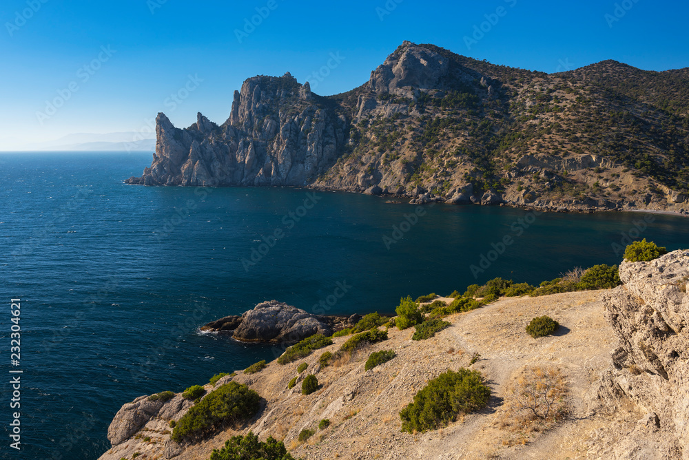Fantastic view of Blue Bay and Karaul-Oba mountain peak at New Light resort, Crimea