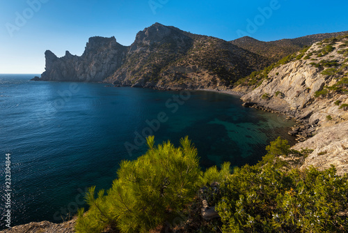 Fantastic view of Blue Bay and Karaul-Oba mountain peak at New Light resort, Crimea