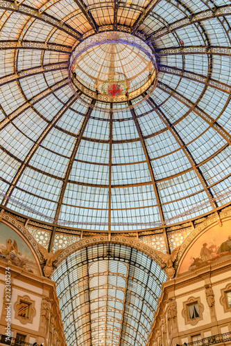 Vittorio Emanuele II Gallery Glass Roof  Milan