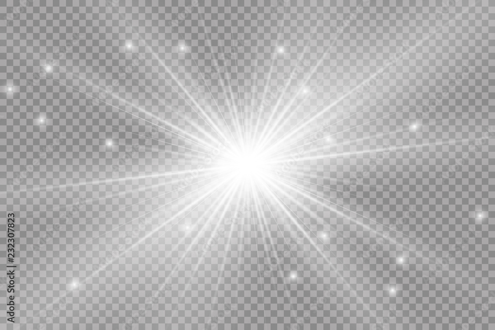Glow light effect. Star burst with sparkles. Sun. Vector illustration. Glow light effect. Star burst with sparkles. Sun. Vector illustration.
