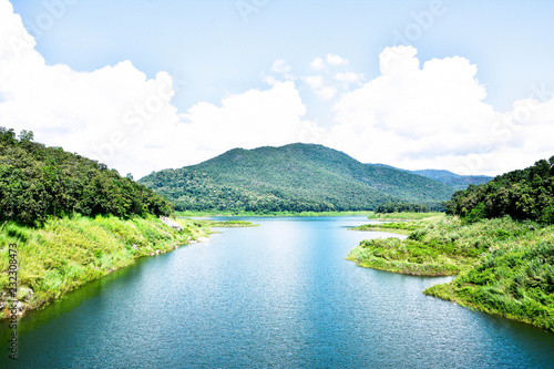Beautiful Mae kuang Udom Thara dam background in Chiang mai,Thailand