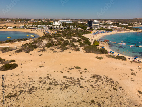 Fototapeta Naklejka Na Ścianę i Meble -  Ayia Napa, Cyprus - View from above on Makronissos Beach Resort