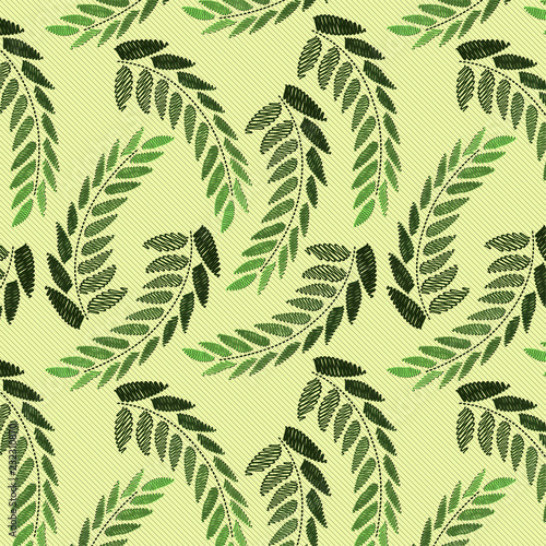 Gentle botanical composition. Seamless vector pattern background 32