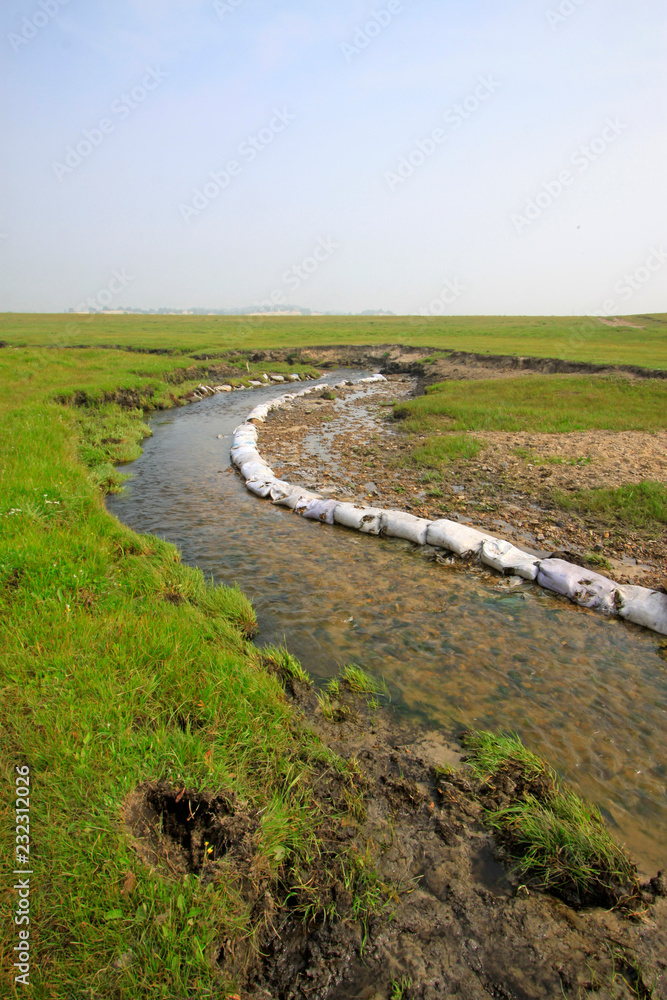 small river in the WuLanBuTong grassland, China