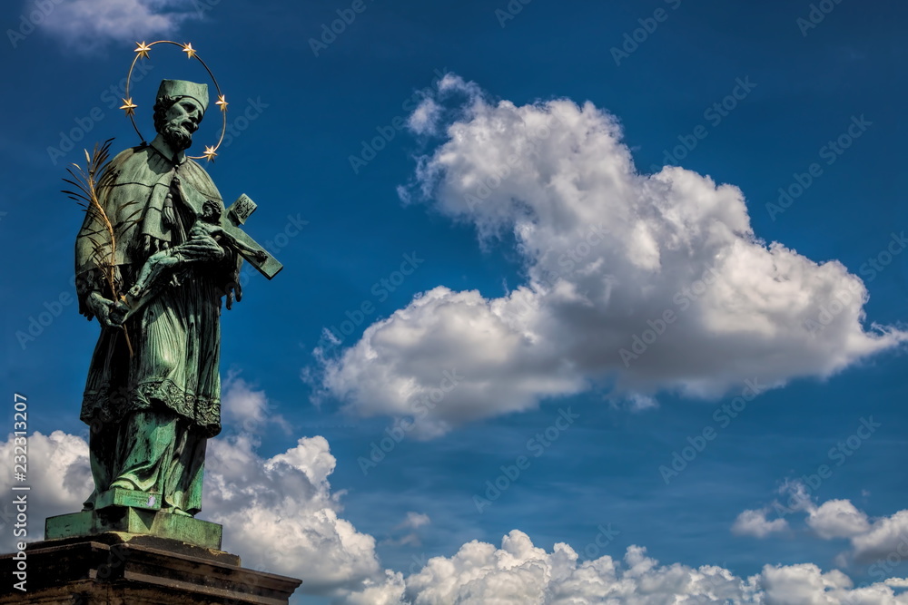 Prag, Karlsbrücke Statue des Nepomuk