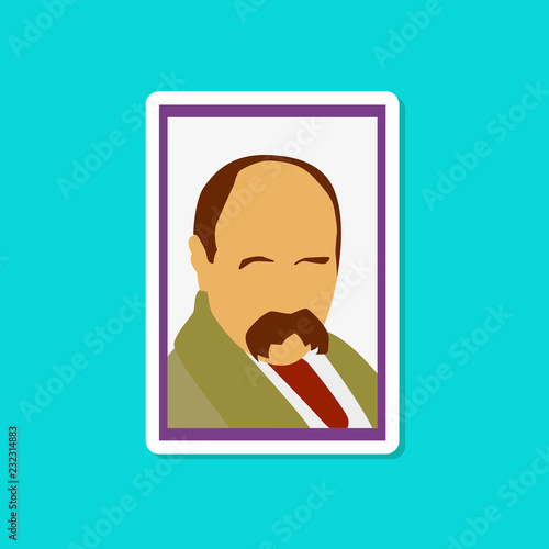 paper sticker on stylish background Taras Shevchenko